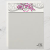 Monogram Letterhead Gray en Raspberry Briefhoofd (Voorkant / Achterkant)
