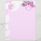 Monogram Letterhead Lavendel en Raspberry Custom Briefhoofd (Voorkant)