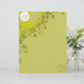 Monogram Letterhead Limoen Leaves Briefhoofd Ontwerp (Staand voorkant)