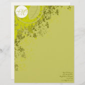 Monogram Letterhead Limoen Leaves Briefhoofd Ontwerp (Voorkant / Achterkant)