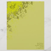 Monogram Letterhead Limoen Leaves Custom Briefhoofd (Voorkant)