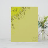 Monogram Letterhead Limoen Leaves Custom Briefhoofd (Staand voorkant)