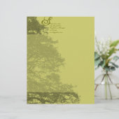 Monogram Letterhead Limoen Tree Gepersonaliseerd Briefhoofd (Staand voorkant)