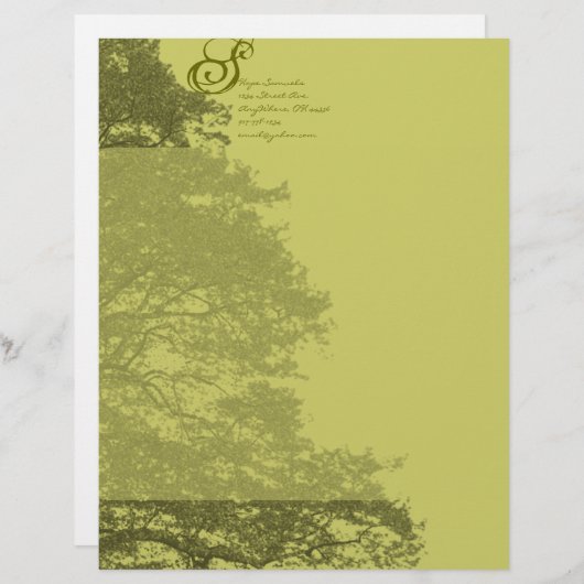 Monogram Letterhead Limoen Tree Gepersonaliseerd Briefhoofd (Voorkant / Achterkant)