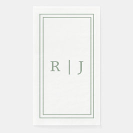 Monogram Letters Initiaal Sage Green Eenvoudige br Servet
