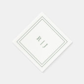 Monogram Letters Initiaal Sage Green Eenvoudige br Servet (Hoek)