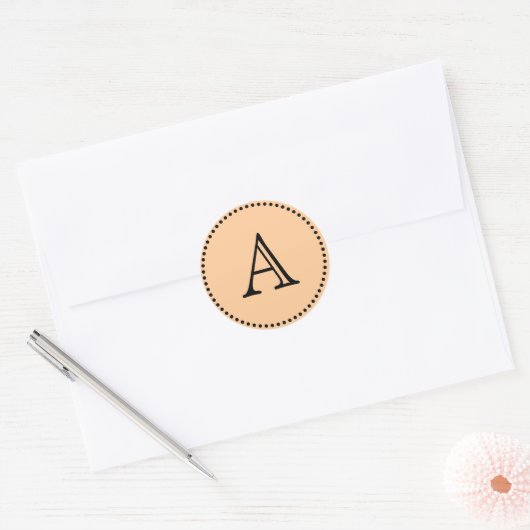 Monogram letters ronde sticker (Envelop)
