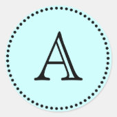 Monogram letters ronde sticker (Voorkant)