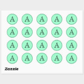 Monogram letters ronde sticker (Vel)