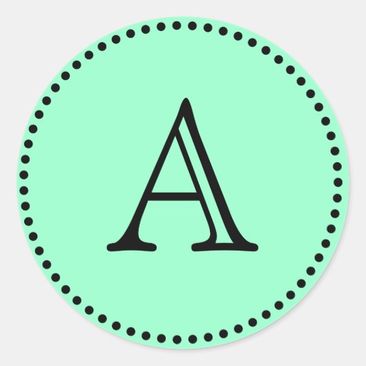 Monogram letters ronde sticker (Voorkant)