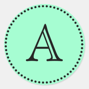 Monogram letters ronde sticker