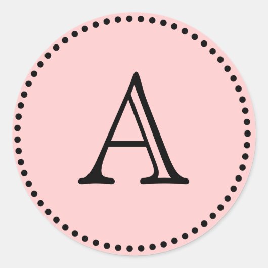 Monogram letters ronde sticker (Voorkant)