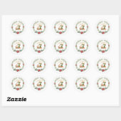Monogram letterZ, Kerstkrans w / Sinterklaas Ronde Sticker (Vel)