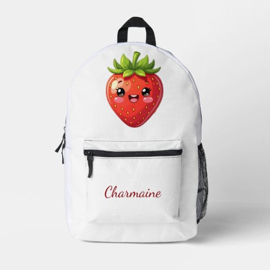 Monogram leuk aardbei kawaii bedrukte rugzak (Voorkant)