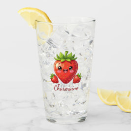 Monogram leuk aardbei kawaii glas