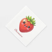 Monogram leuk aardbei kawaii servet (Hoek)