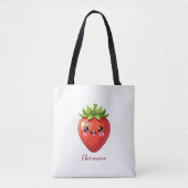 Monogram leuk aardbei kawaii tote bag (Voorkant)