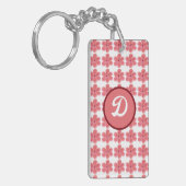 Monogram Leuk Bloemen Retro initiaal Aangepast Sleutelhanger (Voorkant Links)