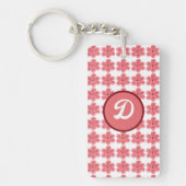 Monogram Leuk Bloemen Retro initiaal Aangepast Sleutelhanger (Voorkant)