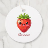 Monogram leuke aardbei kawaii bedankjes labels (Voorkant)