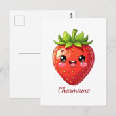 Monogram leuke aardbei kawaii briefkaart (Voorkant / Achterkant)
