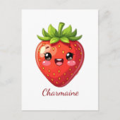 Monogram leuke aardbei kawaii briefkaart (Voorkant)
