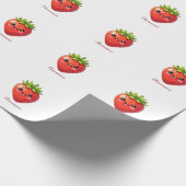 Monogram leuke aardbei kawaii cadeaupapier (Hoek)