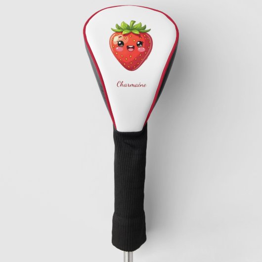 Monogram leuke aardbei kawaii golfheadcover (Voorkant)
