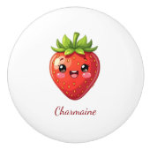 Monogram leuke aardbei kawaii keramische knop (Voorkant)