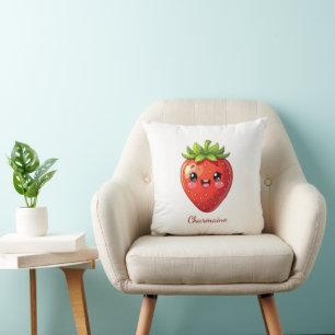 Monogram leuke aardbei kawaii kussen