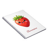 Monogram leuke aardbei kawaii notitieboek (Rechterzijde)