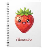 Monogram leuke aardbei kawaii notitieboek (Voorkant)