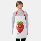 Monogram leuke aardbei kawaii schort (Gedragen)