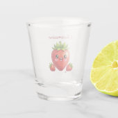 Monogram leuke aardbei kawaii shot glas (Achterkant)