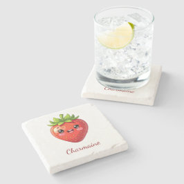 Monogram leuke aardbei kawaii stenen onderzetter