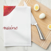 Monogram leuke aardbei kawaii theedoek (Quarter Fold)