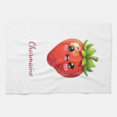 Monogram leuke aardbei kawaii theedoek (Horizontaal)