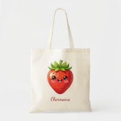 Monogram leuke aardbei kawaii tote bag (Voorkant)