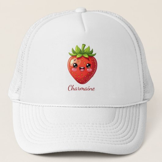 Monogram leuke aardbei kawaii trucker pet (Voorkant)