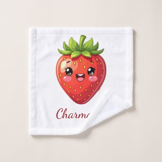 Monogram leuke aardbei kawaii washandje (Wasdoekje)