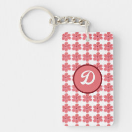 monogram leuke bloemrijke retro beginletter aangep sleutelhanger