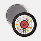 Monogram Leuke Chinese Zodiac Cirkel Magneet (Voorkant / Achterkant)