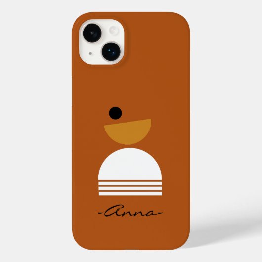 Monogram leuke kleuren Abstract Bruin wit eenvoudi Case-Mate iPhone Case (Achterkant)