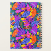 Monogram levendig bladpatroon planner (Achterkant)