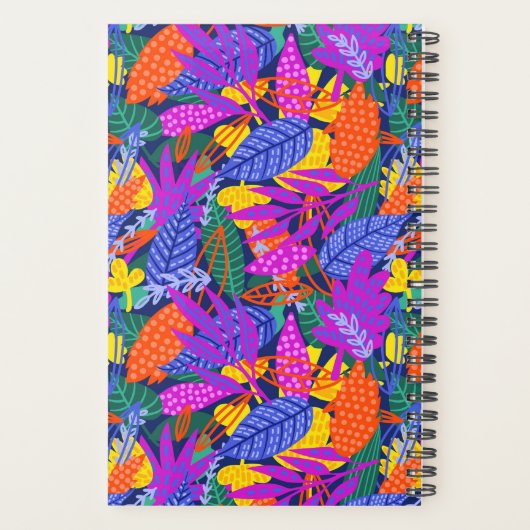 Monogram levendig bladpatroon planner (Achterkant)