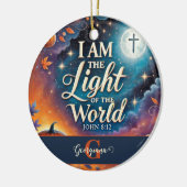 Monogram Levendig Christelijk Halloween Bijbelvers Keramisch Ornament (Links)