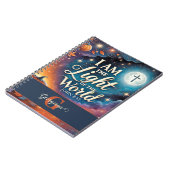 Monogram Levendig Christelijk Halloween Bijbelvers Notitieboek (Linkerzijde)