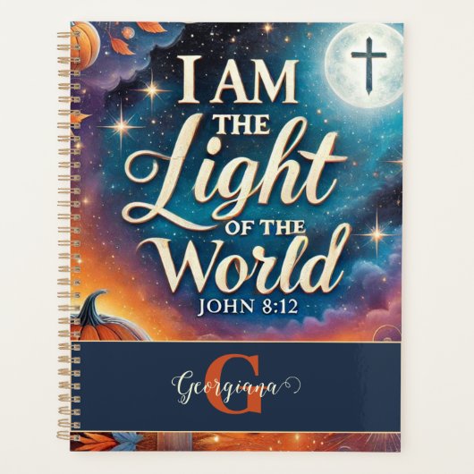 Monogram Levendig Christelijk Halloween Bijbelvers Planner (Voorkant)