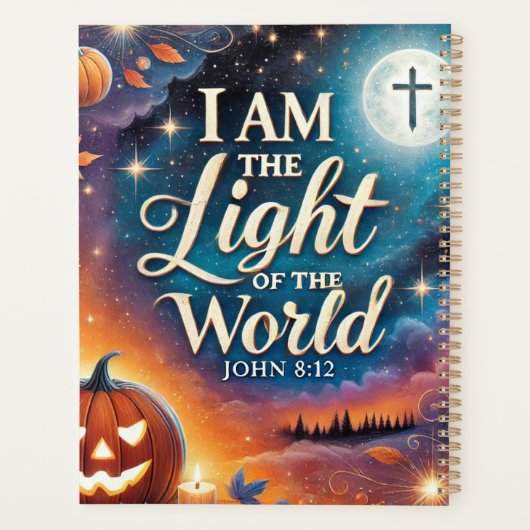 Monogram Levendig Christelijk Halloween Bijbelvers Planner (Achterkant)