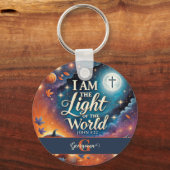 Monogram Levendig Christelijk Halloween Bijbelvers Sleutelhanger (Achterkant)